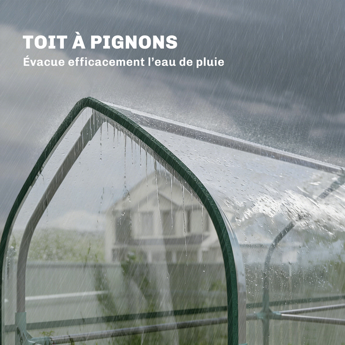 Serre de Jardin, Petite Serre de Balcon étagères 3 niveaux en Bâche PVC et Châssis Acier, 143 x 46 x 165 cm, transparent