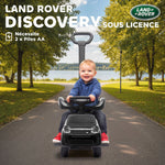 Porteur enfants Land Rover Discovery sous licence, porteur voiture à pousser avec poignée amovible, 84x40x94,5cm, noir