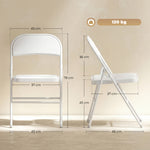 Lot de 6 chaises pliantes chaises de salle à manger portables cadre en acier 45 x 46 x 78 cm blanc