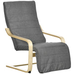 Fauteuil Luxe Confort et Relaxation avec Repose-Pied réglable déhoussable 94 x 66,5 x 100 cm cm Bois Massif Gris