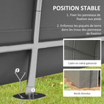 Abri de jardin tente de rangement extérieur abri de vélo garage pour vélo bâche en PE cadre en métal galvanisé gris