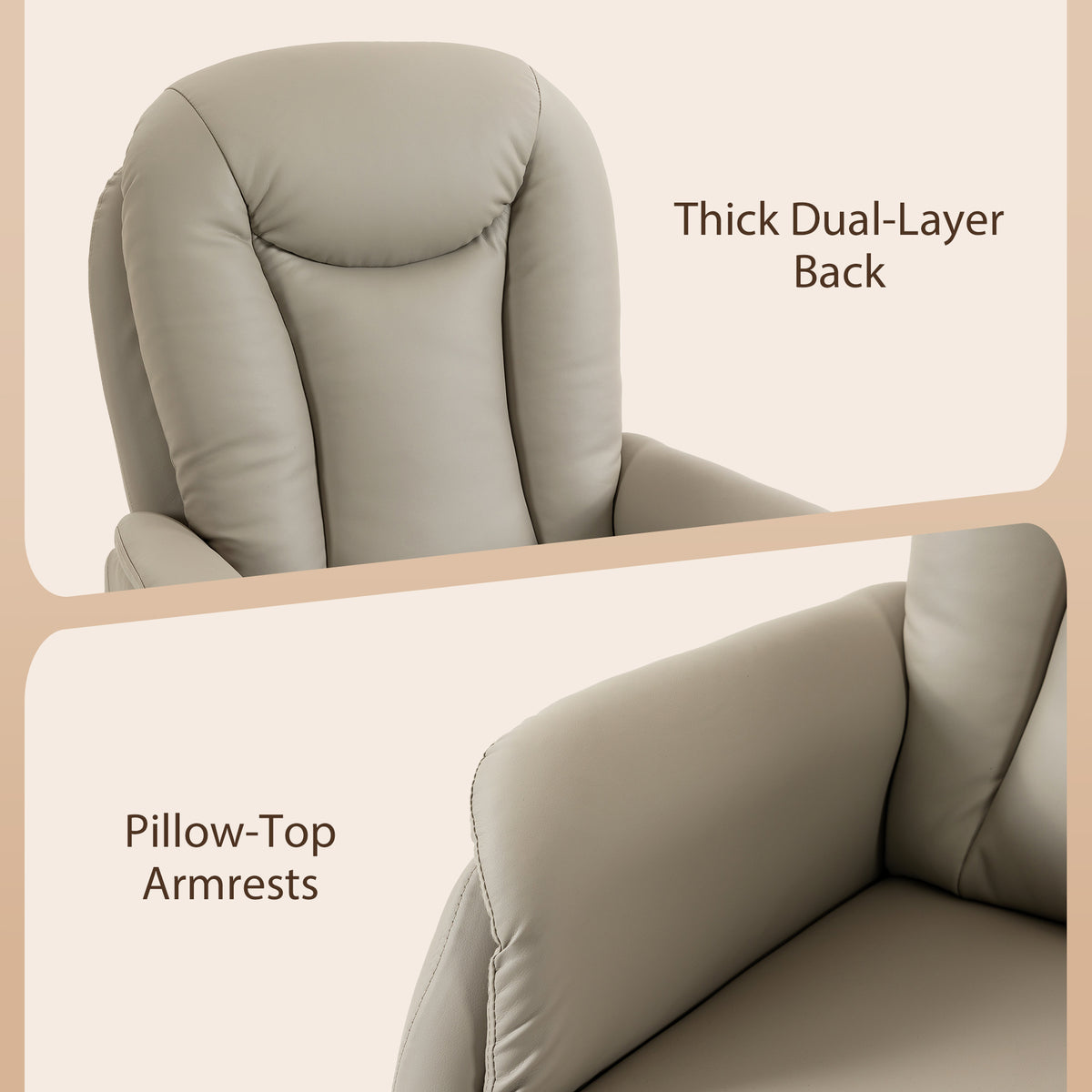Fauteuil Releveur Électrique Massage Vibration et Chaleur, Fauteuil Relax Électrique en PU, Dossier Inclinable, Gris