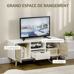 Meuble TV Banc TV Buffet bas Meuble de rangement sur pied avec 2 placards en Bois pour Chambre Salon 110 x 40 x