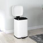 Poubelle de cuisine 20L avec couvercle à fermeture douce et pédale, seau intérieur amovible, 28L x 35l x 45H cm, blanc