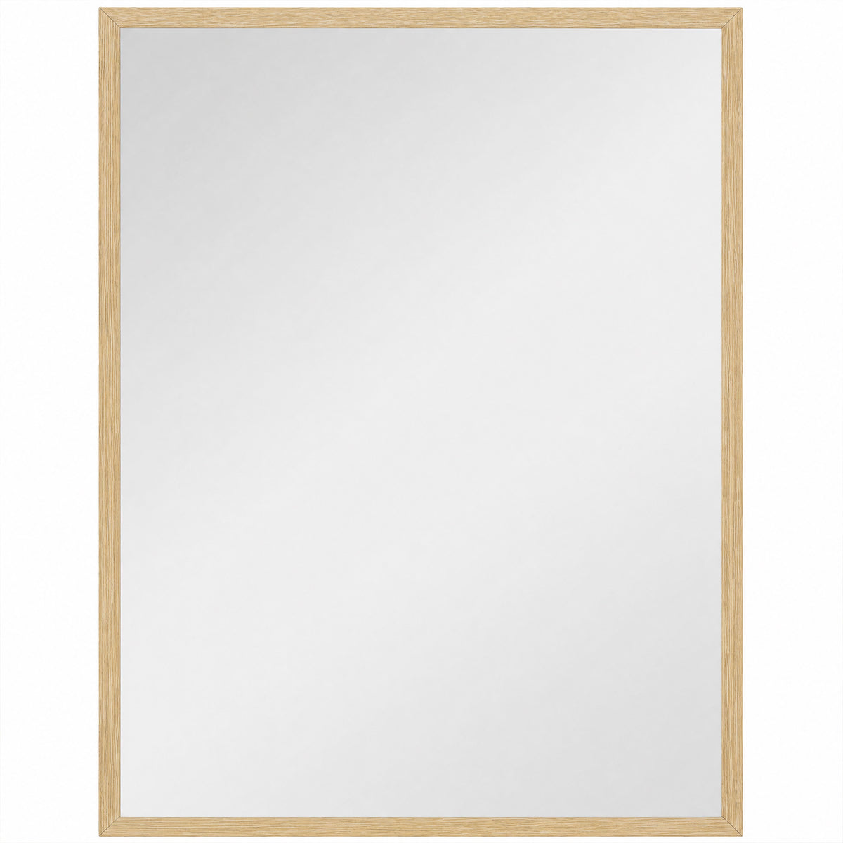 Miroir mural rectangulaire 90 x 70 cm, cadre en bois, idéal pour la salle de bain, salon ou chambre, naturel
