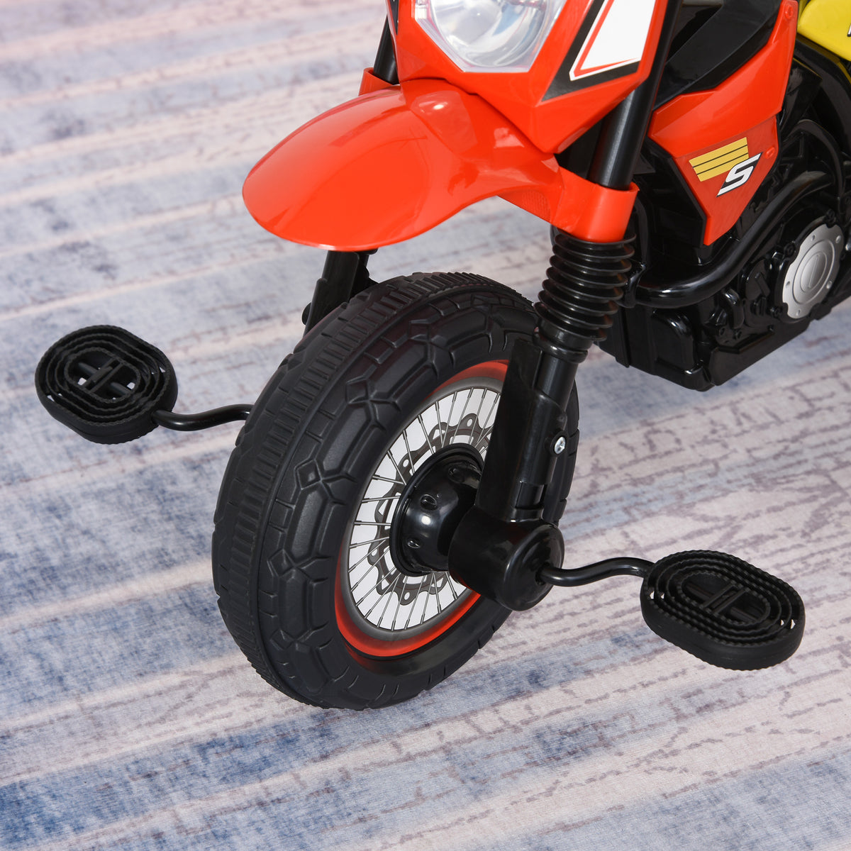Tricycle Enfants Moto Cross Effets musicaux et Lumineux Coffre Rangement Rouge