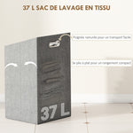 Meuble de rangement en bambou meuble de salle de bain étagère panier à linge basculant 40x30x95cm effet bois naturel
