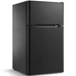 Mini Frigorifero Congelatore 90 L, Piccolo Frigo Compatto Silenzioso, 2 Porte Reversibili, Termostato Regolabile, Nero
