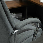 Fauteuil de bureau, chaise de bureau ergonomique, hauteur réglable, dossier haut, fonction de bascule, 65x78x118cm, gris