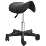 Tabouret à roulettes, tabouret de massage avec hauteur réglable 43-55 cm et selle ergonomique, chaise de travail à roulettes pivotant 360°, pour salon de massage, tatouage, clinique, spa, noir