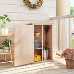 Armoire abri de Jardin Remise pour Outils Bois de Sapin pré-huilé Toit bitumé incliné - Grande Porte