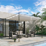 Toile de toit pour pergola tonnelle rétractable de 3 x 3 m - toile uniquement 250 x 255 cm crème