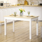 Table de salle à manger design moderne bicolore avec grand plateau 4-6 personnes en bois dim. 119L x 70l x 75H cm