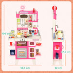 Cuisine enfant jouet d'imitation, dinette pour enfant avec lumières et sons réalistes, 52,5 x 22 x 100 cm, rose