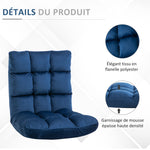 Fauteuil Convertible Fauteuil Paresseux Grand Confort Inclinaison Dossier Multipositions 90°-180° Bleu Roi