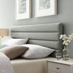 Tête de Lit Capitonnée, Hauteur Ajustable en 3 Niveaux avec Pieds en Métal pour Chambre, 140 x 10 x 106/116/126 cm, Gris
