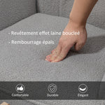 Fauteuil à bascule rocking chair revêtement bouclette structure en acier 71 x 98 x 101 cm Gris clair