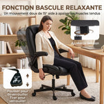 Chaise bureau ergonomique fauteuil de bureau accoudoirs relevables hauteur réglable fonction bascule noir