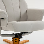 Recliner chair with footrest, relaxation chair, reclining backrest, padded seat, 79x80x104cm, cream