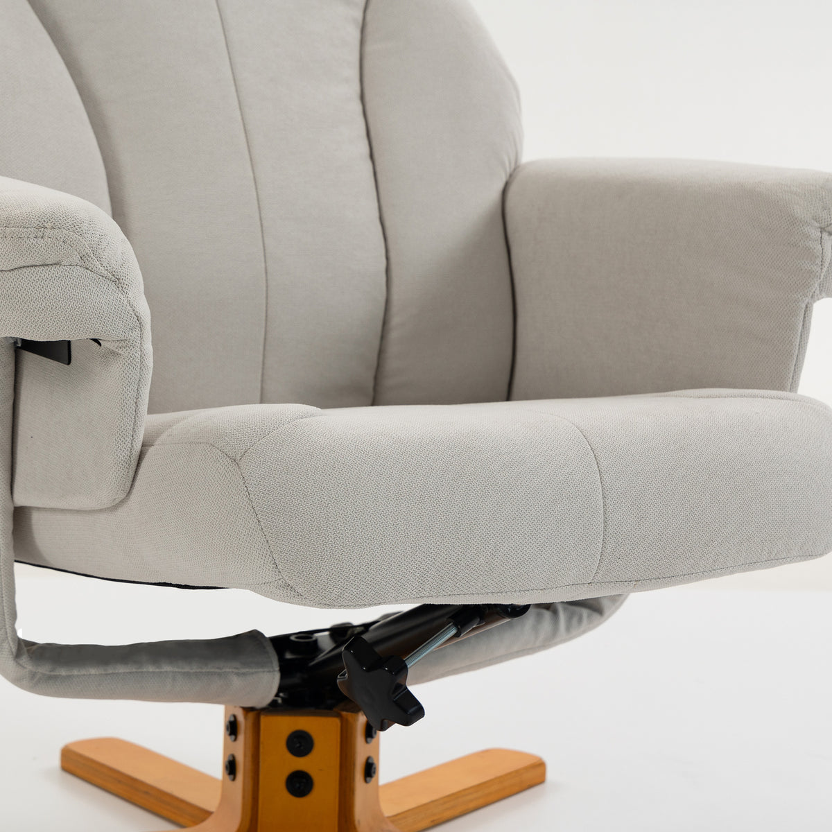 Recliner chair with footrest, relaxation chair, reclining backrest, padded seat, 79x80x104cm, cream