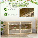 Terrario in legno OSB per rettili con porta scorrevole in vetro - 100 x 47 x 47 cm naturale
