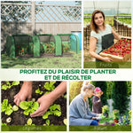 Mini Serre de Jardin Serre à tomates 3L x 1l x 0,8H m Acier PE Haute densité 140 g/m² Anti-UV 3 fenêtres Vert