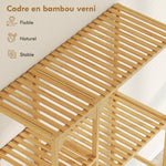 Étagère au-dessus de Machine à Laver en Bambou, Meuble de Salle de Bain Moderne avec Étagères Réversibles, Bois Naturel