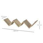 Etagères murale flottante - design contemporain en V - kit fixation inclus - panneaux particules chêne clair