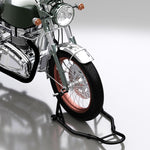 Cavalletto per moto, cavalletto anteriore per moto con perno regolabile e adattatori per forcellone, nero