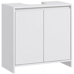 Meuble sous vasque 2 portes avec étagère réglable armoire de rangement pour lavabo 60l x 30P x 60H cm blanc