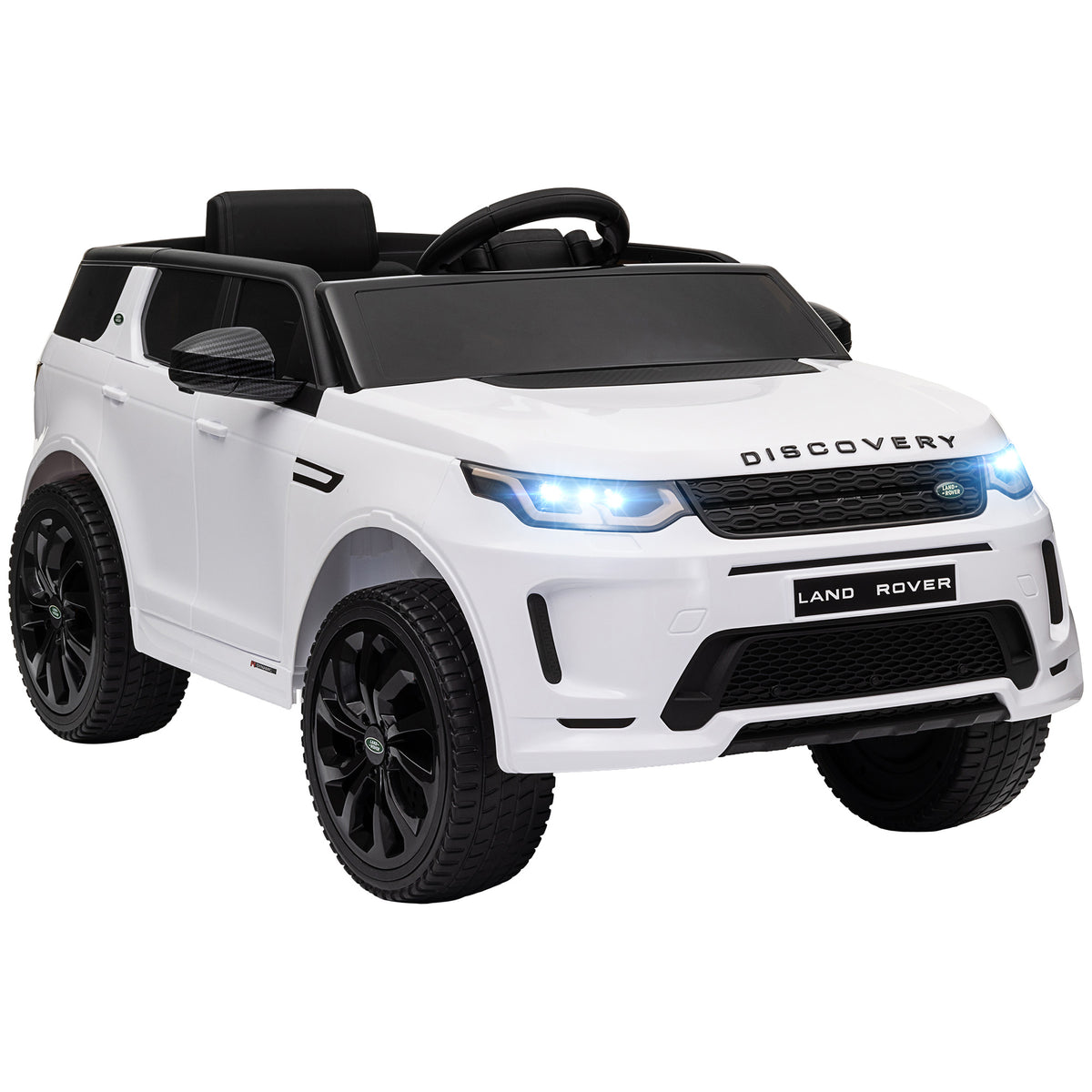 Voiture électrique pour enfants Land Rover Discovery Sport, 12V avec télécommande, lumières LED, pour 3-6 ans, blanc