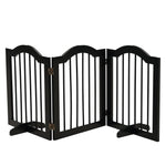 Barrière de sécurité chien barrière modulable pliable pour animaux de compagnie avec pied de support MDF bois massif 154,5 x 61 cm noir