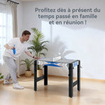 Mini Table de jeux multifonctions 5 en 1, Billard, ping-pong, jeu de palets, mini basket, tir à l'arc, bleu