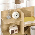 Table de chevet table de nuit avec tiroir, niche et étagères de rangement effet bois 45 x 35 x 73 cm naturel