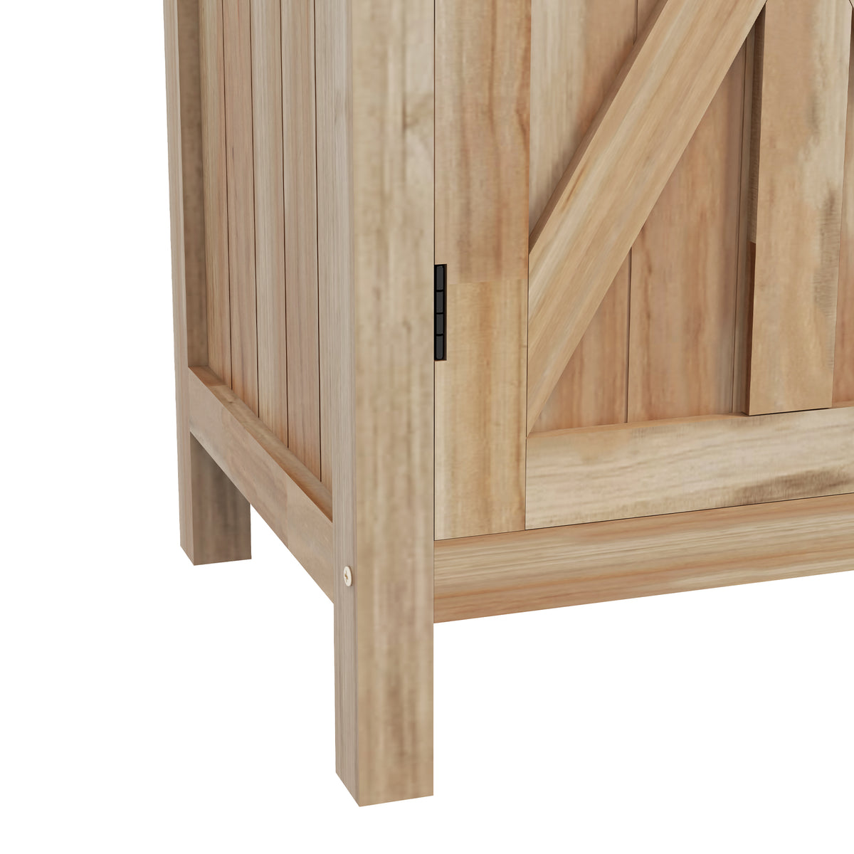 Table de rempotage armoire de rangement avec 2 étagères, plateau galvanisé patins antidérapants en bois sapin