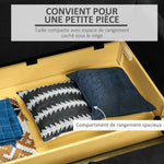Canapé-lit 2 places convertible 2 en 1 avec 2 coussins et coffre de rangement intégré 152 x 101 x 81 cm gris foncé