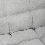 Poltrona a dondolo con poggiapiedi regolabile, sedia a dondolo con gambe in legno di betulla, 67x93x105 cm, grigio chiaro