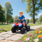 Quad électrique enfant 6V, voiture électrique enfants ATV, musique et phares LED, pour 18-56 mois, 70x42x45cm, rouge