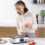 Yogurtiera con 8 vasetti in vetro da 180 ml, macchina per yogurt elettrica in acciaio inossidabile con timer, termostato regolabile e display digitale per dessert fatti in casa sani