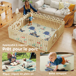 Tapis de jeu pour enfant bebe, tapis d'éveil bébé pliable épais réversible en mousse, 196 x 176 x 1,5 cm, multicolore