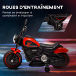 Moto électrique pour enfants 3 km/h 6V avec phare LED 2 roues d'entraînement de 18 à 36 mois avec moteur puissant rouge