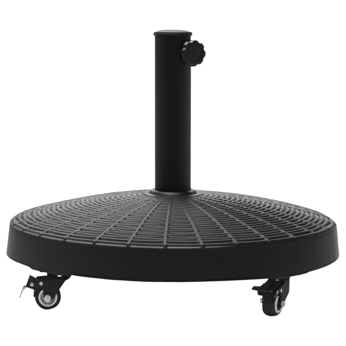 Base para sombrilla con peso neto de 22,7 kg en resina con 4 ruedas - dim. Φ52 x 41H cm - Negro