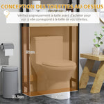 Étagère de toilettes meuble de salle de bain dessus toilette WC avec placard 2 portes et étagère ouverte bambou