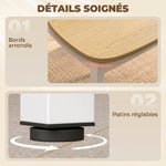 Ensemble Table Salle à Manger avec 4 Chaises, Table de Cuisine avec Chaises pour 4 Personnes, Bois Naturel et Blanc