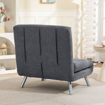Poltrona letto singola, poltrona convertibile 3 in 1 con schienale regolabile, cuscino, seduta ampia, grigio scuro