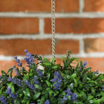 Lote de 2 bolas topiarias artificiales, plantas decorativas falsas resistentes a los rayos UV, Ø 27 cm, violeta y verde