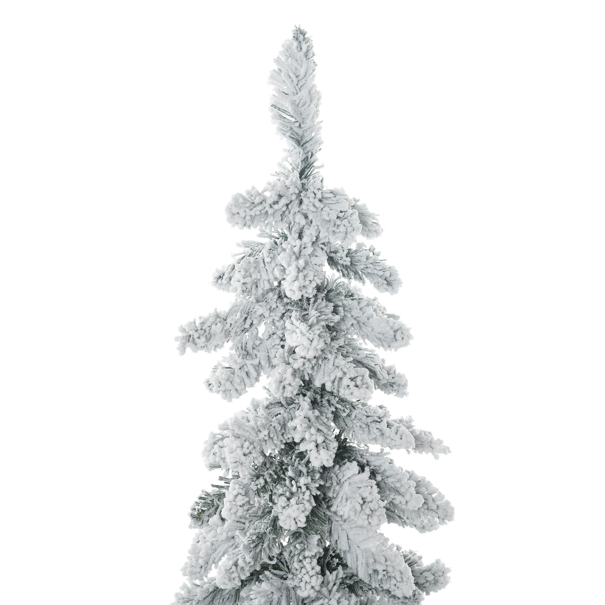 Künstlicher Weihnachtsbaum mit Stahlständer, 253 beschneite Zweige, klappbarer Fuß, Höhe 135 cm, grün