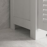 Meuble de salle de bain armoire 2 portes étagère réglable 2 tiroirs niche 61 x 30,5 x 109,5 cm blanc