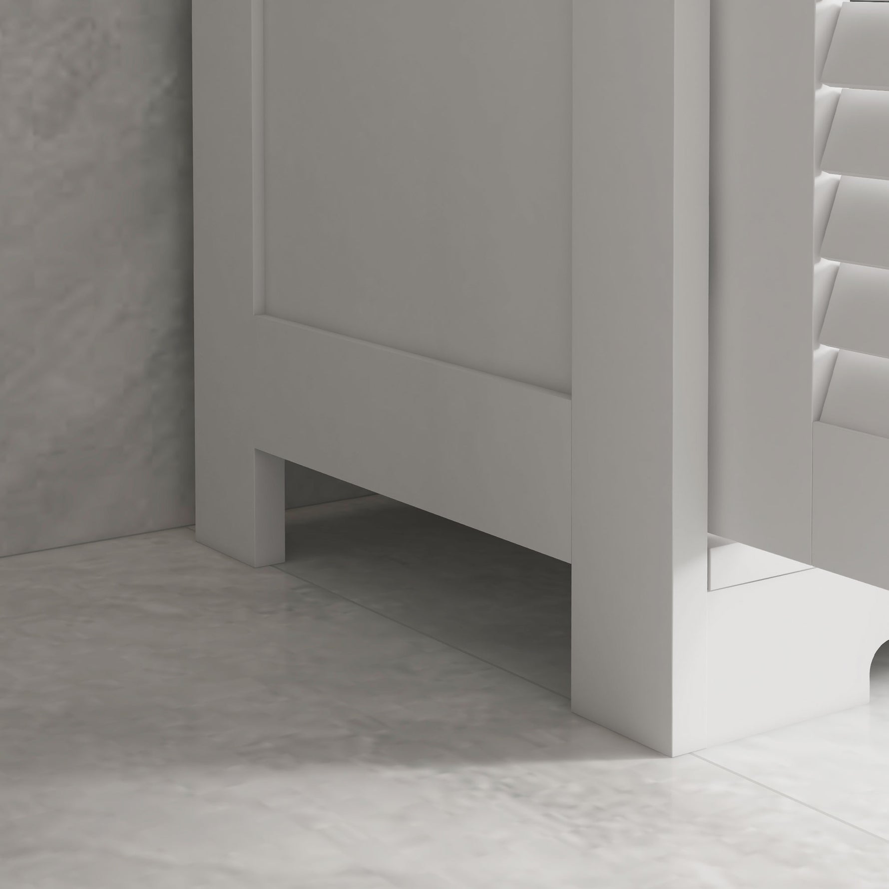 Meuble de salle de bain armoire 2 portes étagère réglable 2 tiroirs niche 61 x 30,5 x 109,5 cm blanc