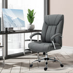 Fauteuil de bureau, chaise de bureau ergonomique, hauteur réglable, dossier haut, fonction de bascule, 65x78x118cm, gris